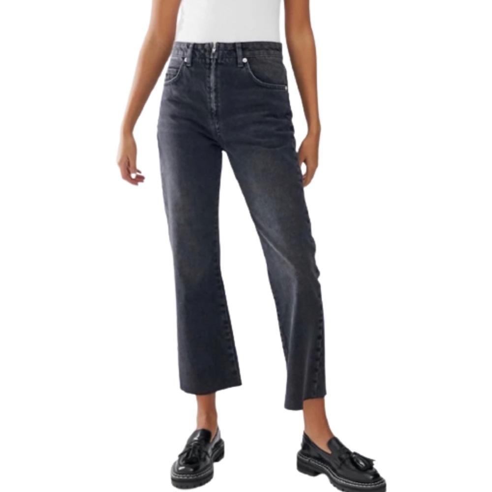 ASOS egerton rigid cropped black flare jeans